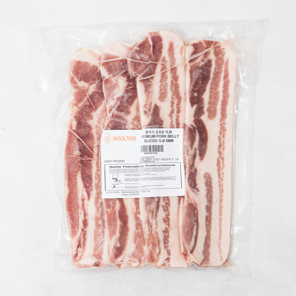 [Wooltari] Sliced Pork Jowl 1lbㅣ*Free* [Wooltari] Premium Pork Belly Sliced 1lb