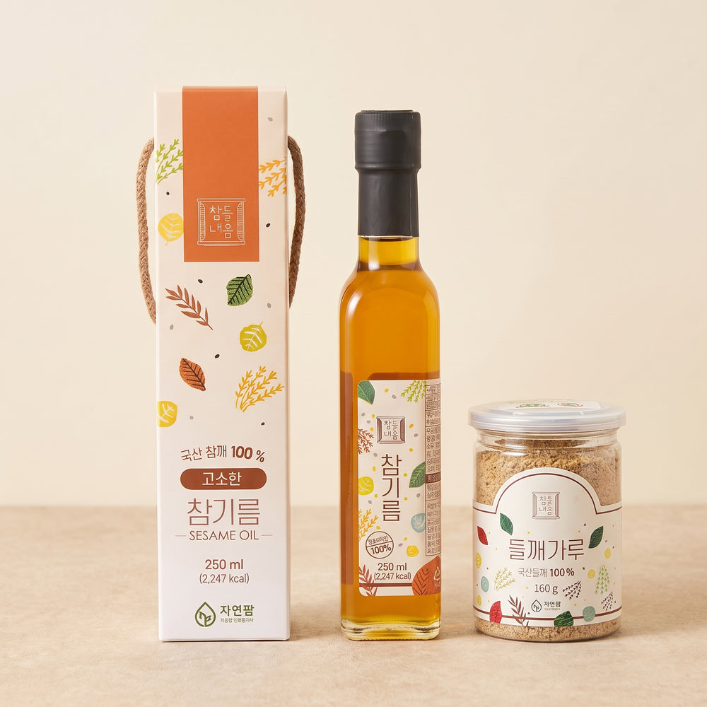 [Jayeon Farm] Sesame Oil 250ml x 1 Bottleㅣ*Free* [Jayeon Farm] Perilla Powder 160g x 1pk