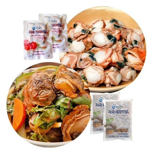 Steamed Scallop Meat 200g x 2packs + Steamed Arkshell Meat 240g x 2packs