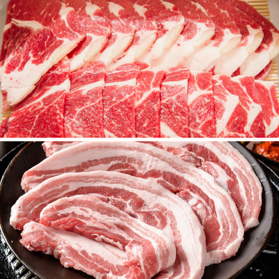 [Wooltari] Sliced Beef Brisket 2lb + Sliced Pork Belly 3lb (SET)
