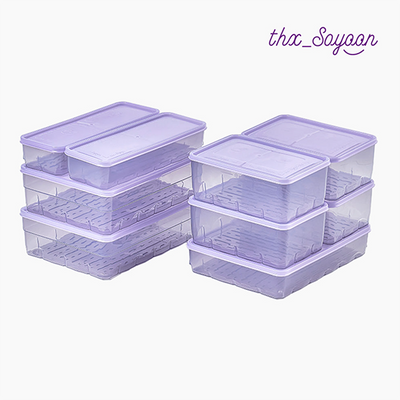 Freezer Container Only Big Size Set 10P (Pink/Lavender/Gray)_Korea Direct Delivery D