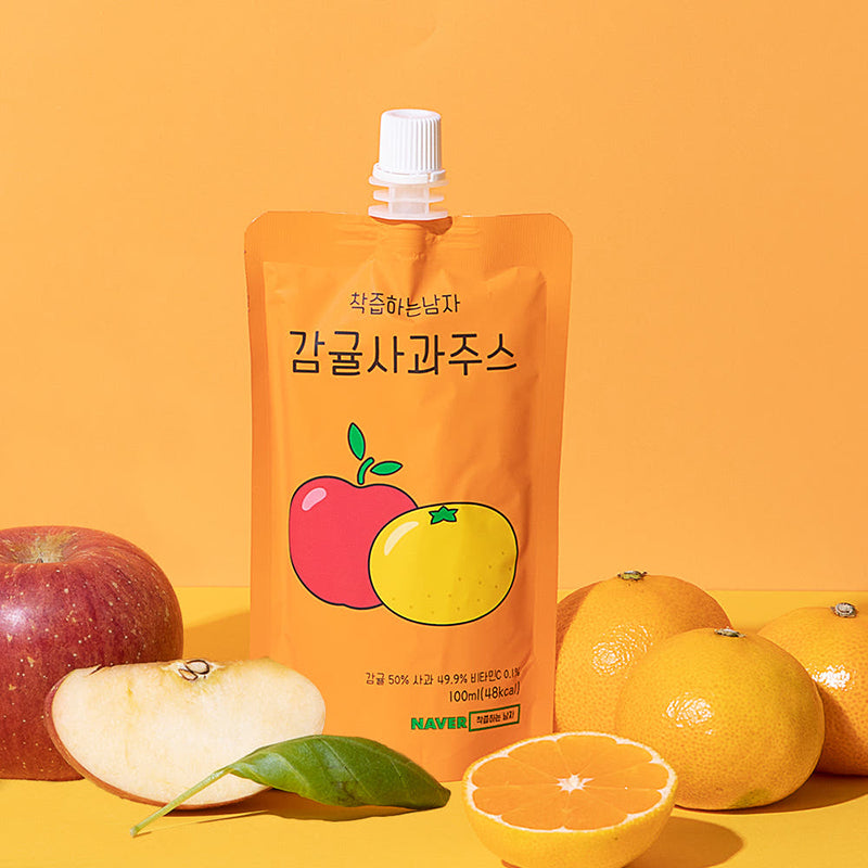 [Gyeongbuk Sunshine Farm] The Juicing Man Tangerine & Apple Juice 3Box(100ml x 30 Pouches)_Free Shipping