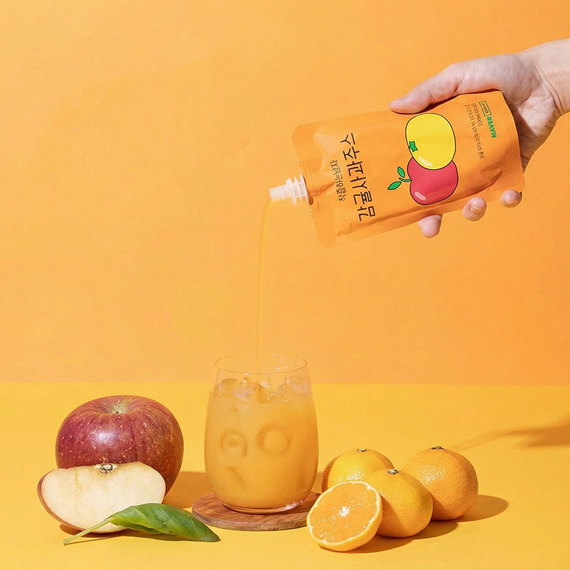 [Gyeongbuk Sunshine Farm] The Juicing Man Tangerine & Apple Juice 3Box(100ml x 30 Pouches)_Free Shipping