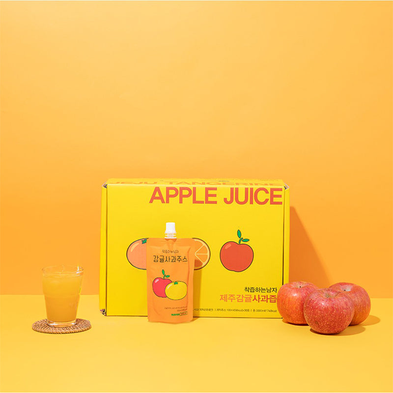 [Gyeongbuk Sunshine Farm] The Juicing Man Tangerine & Apple Juice 3Box(100ml x 30 Pouches)_Free Shipping
