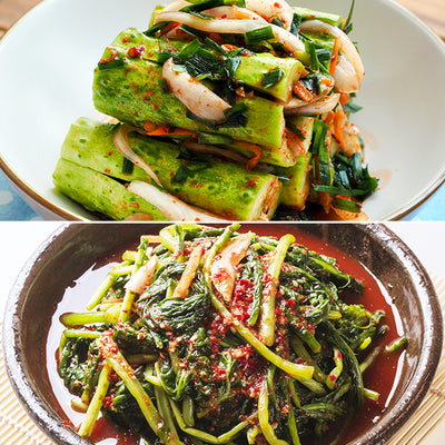 [한국직배송 B] 연천군 미금치 제철 오이소박이 2kg + 열무물김치 2kg + 백김치 1kg