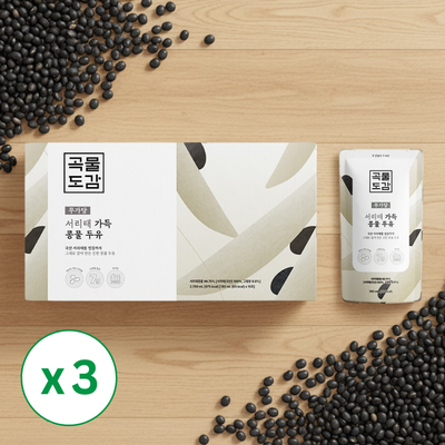 [곡물도감] 서리태 가득 콩물두유 (180ml x 15팩) x 3팩 (묶음)_무료배송특가_1월 2째주 순차발송