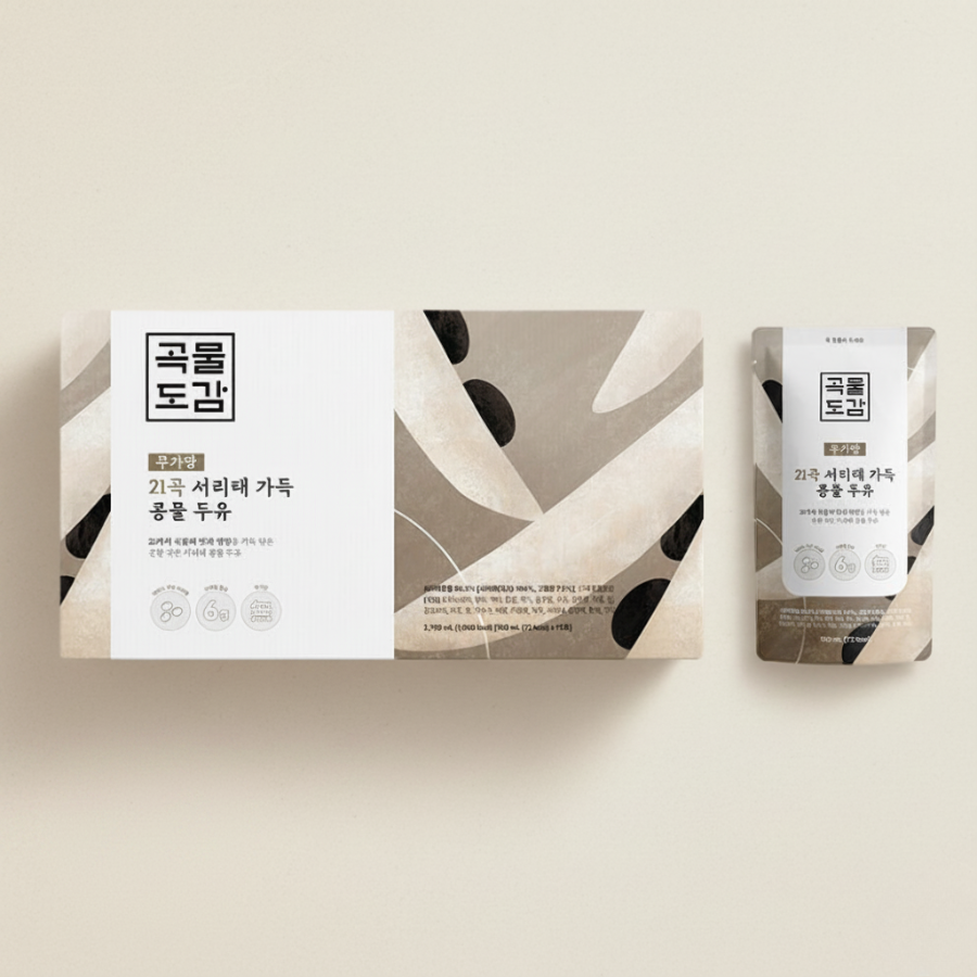 [3+1] [Gokmul Dogam] Black Bean Soy Milk with 21 Multigrain (180ml x 15)_ Free Shipping