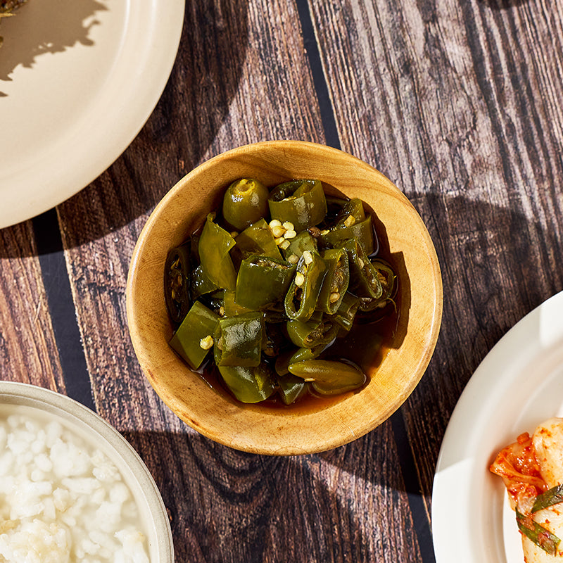 [Chammaum] Spicy Green Chili Peppers in Soy Sauce 280g