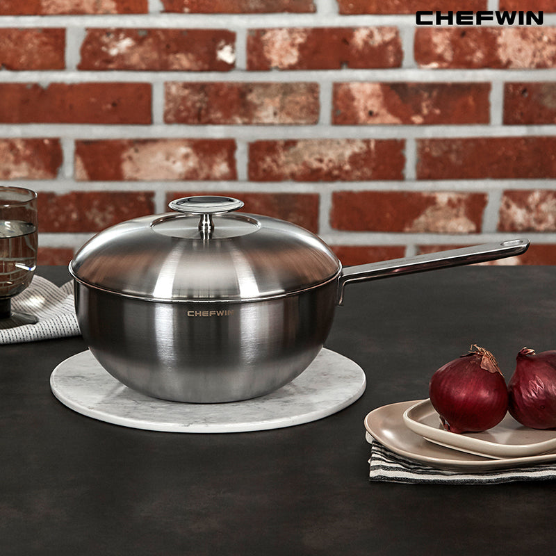 [K Direct Delivery] Chefwin 316 Stainless Steel 5-Ply Multi-Purpose Wok (24cm)