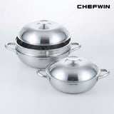 [K Dierect Delivery] Chefwin 316 Stainless Steel 5Ply Party Wok (28cm / 32cm)