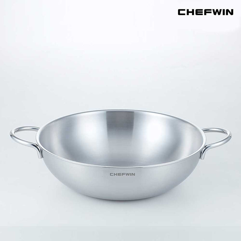 [K Dierect Delivery] Chefwin 316 Stainless Steel 5Ply Party Wok (28cm / 32cm)