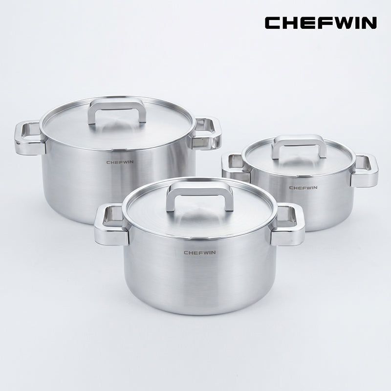 [K Direct Delivery] Chefwin 316 Stainless Steel 5Ply Casserole Pot (16cm / 20cm / 24cm)