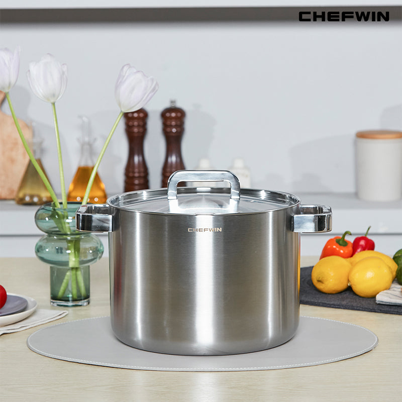 [K Direct Delievery] Chefwin 316 Stainless Steel 5Ply Stock Pot (24cm / 28cm)