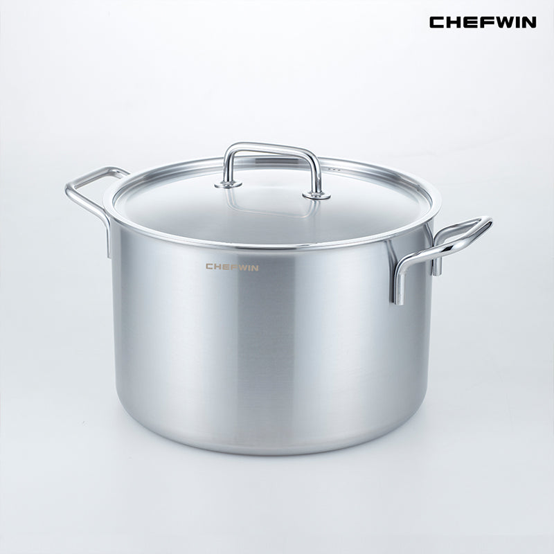 [K Direct Delievery] Chefwin 316 Stainless Steel 5Ply Stock Pot (24cm / 28cm)