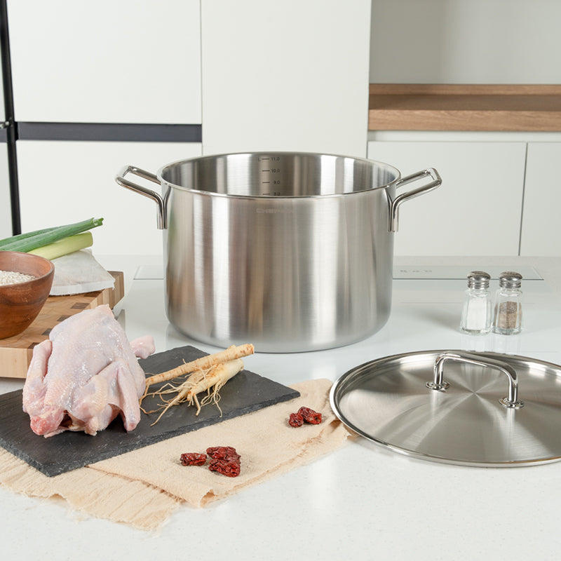 [K Direct Delievery] Chefwin 316 Stainless Steel 5Ply Stock Pot (24cm / 28cm)