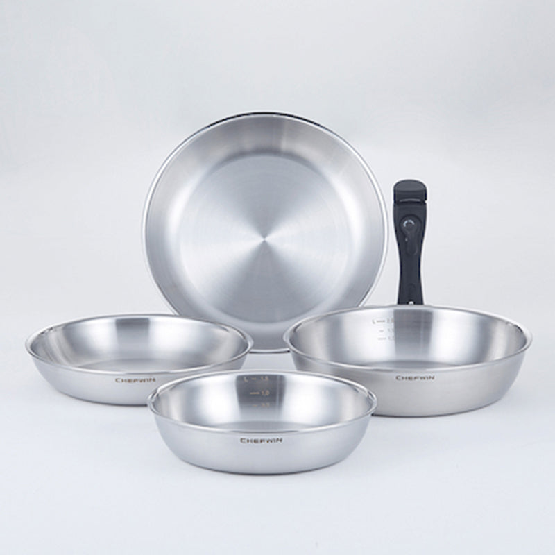 [K Direct Delivery] Chefwin 316 Stainless Steel 5Ply Dream Hands Cookware Set (with Detachable Handle)