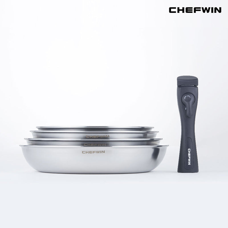 [K Direct Delivery] Chefwin 316 Stainless Steel 5Ply Dream Hands Cookware Set (with Detachable Handle)