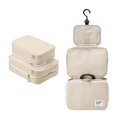 [K-Direct Delivery] BRANDEN Travel Compression Pouch + Hanging Washbag Set