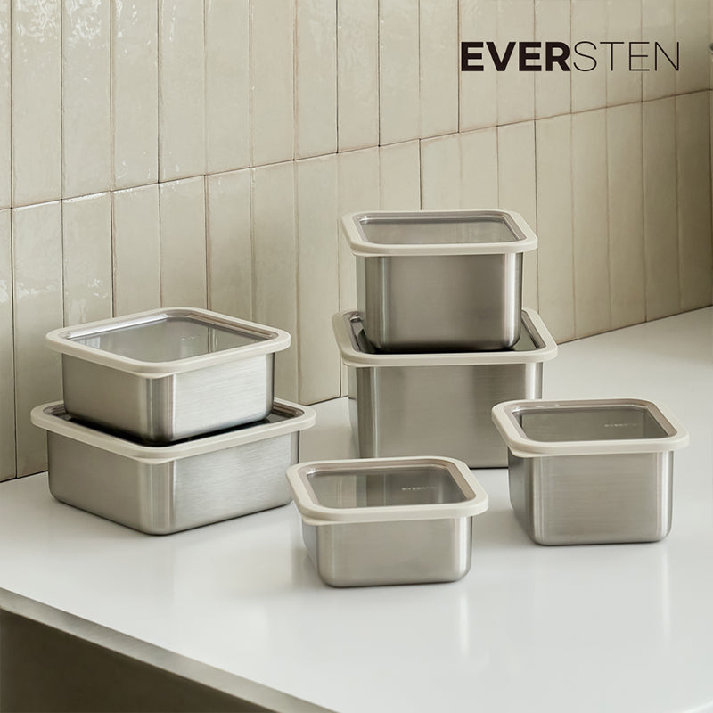 [K Direct Delivery] Eversten Cube Clear  Container 6 Piece Set