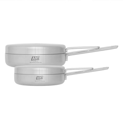 [한국직배송] AMT 프로 316Ti 스텐 통5중 와이드팬 2종 세트 뚜껑 포함 (22cm+26cm)