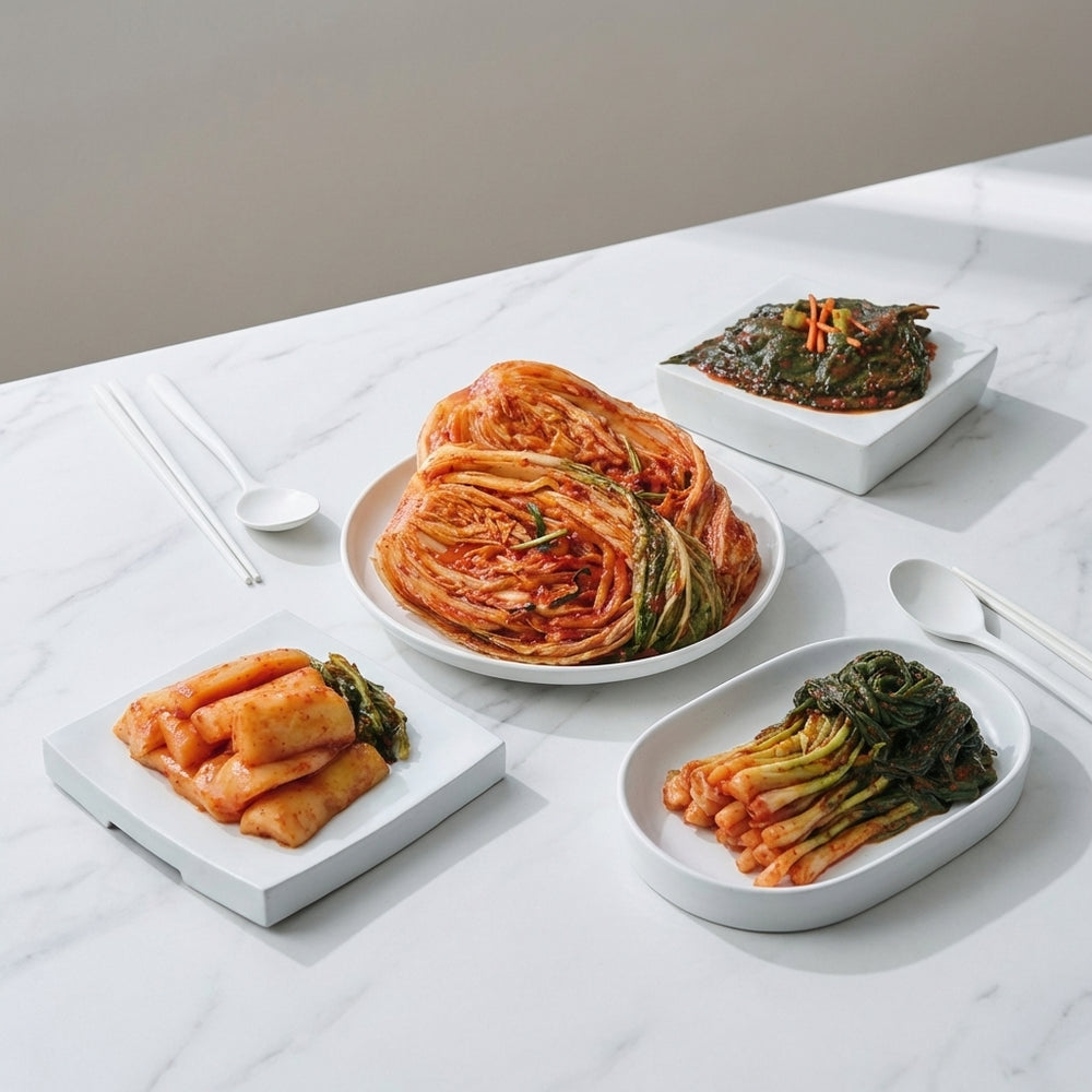 [Yesodam] Kimchi Set (Cabbage Kimchi 3kg + Radish Kimchi 850g + Perilla Leaf 400g + Green Onion 800g)
