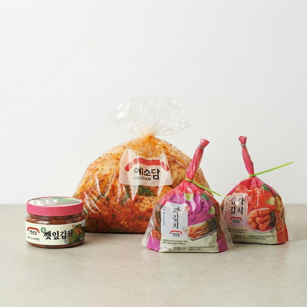 [Yesodam] Kimchi Set (Cabbage Kimchi 3kg + Radish Kimchi 850g + Perilla Leaf 400g + Green Onion 800g)
