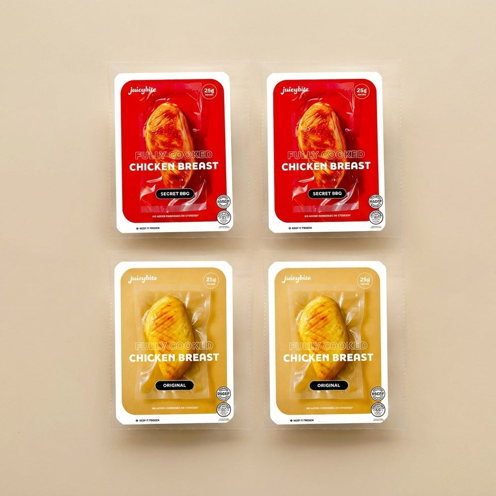 Fully Cooked Chicken Breast Original 4oz x 2pk + Chicken Breast Secret BBQ 4oz x 2pk 