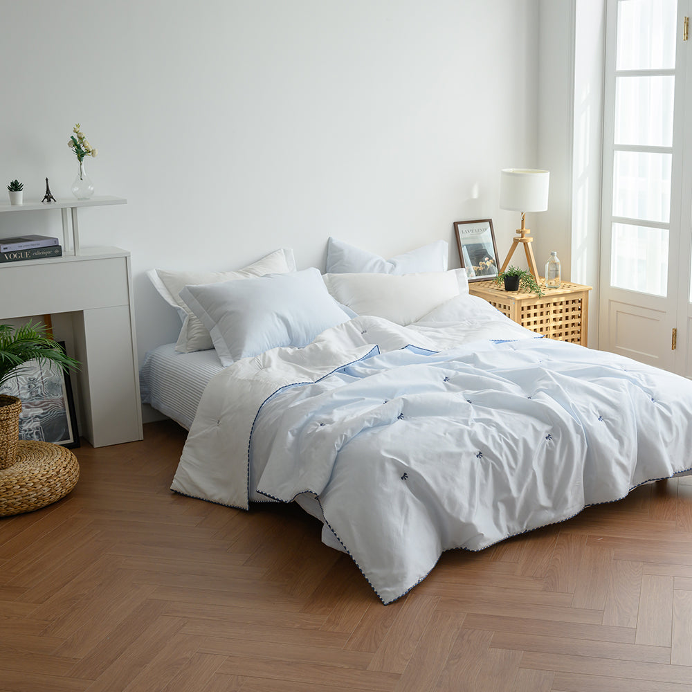[K Direct Delivery] Hangil Bedding Ribbon Cooling Comforter+Pillowcase Set SS / Q