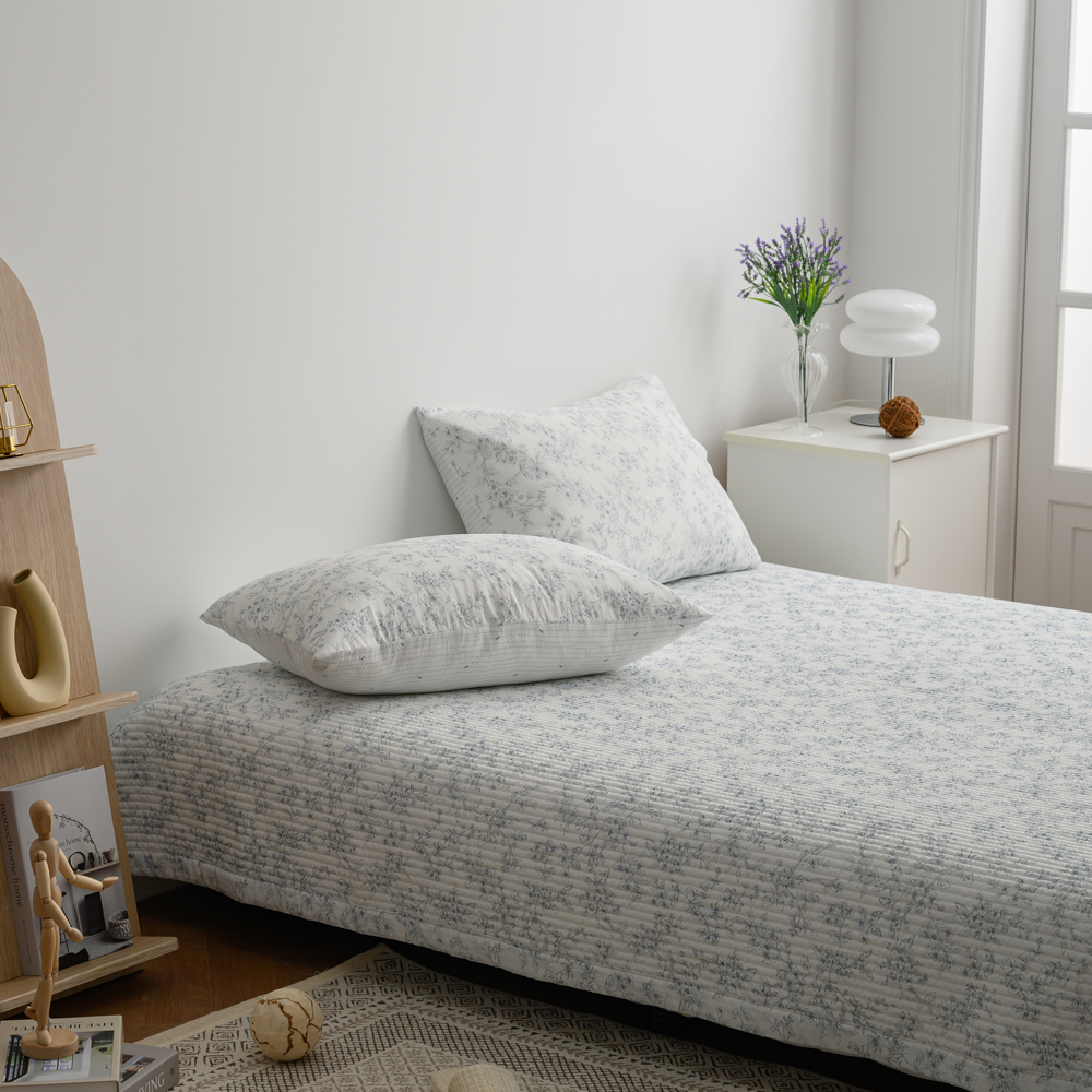 [K Direct Delivery] Hangil Bedding Natuur Modal Cooling Summer Comforter + Bed Spread (Soft Blue) SS/Q