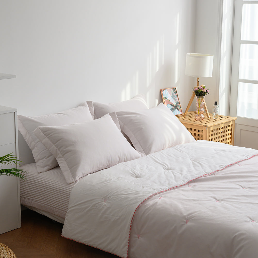 [K Direct Delivery] Hangil Bedding Ribbon Cooling Comforter+Pillowcase Set SS / Q