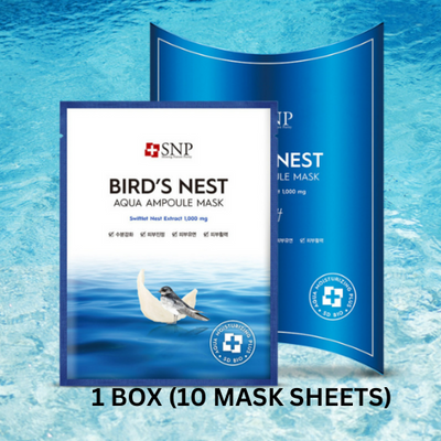 Birds Nest Aqua Ampoule Mask 25ml (1ea =1sheet)-SNPP01-Aqua