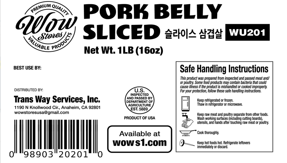 Sliced Pork Belly 1lb